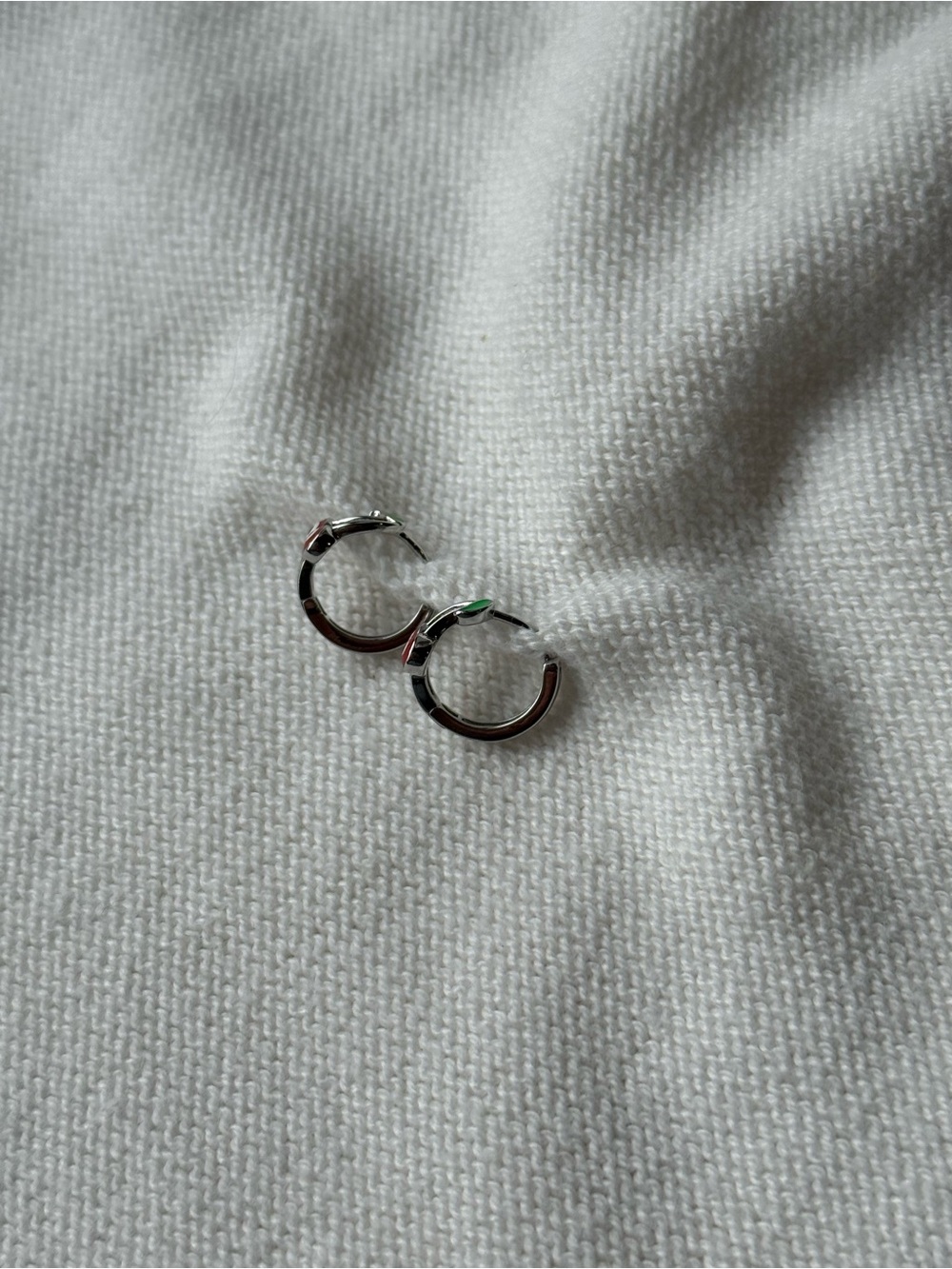 Silver Plated Cherry Hoop Earrings for Kids - Red & Green - Picture 3 of 5